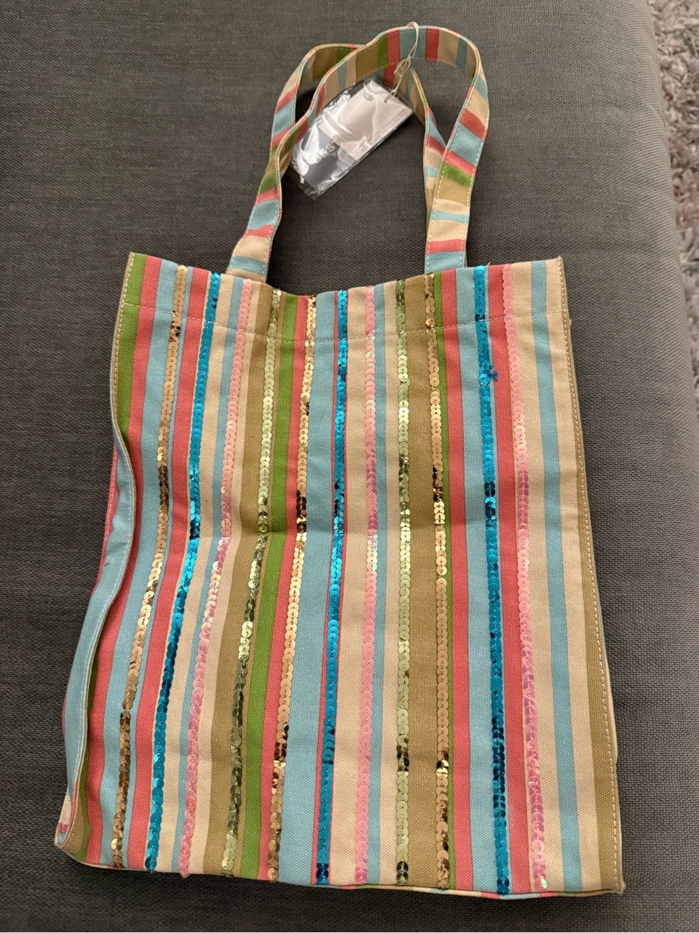 Bestini Striped Multicolor Sequin Tote Bag from Pari